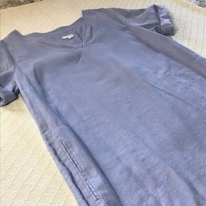 J.Jill Linen 1X Dress w/ pockets - Periwinkle